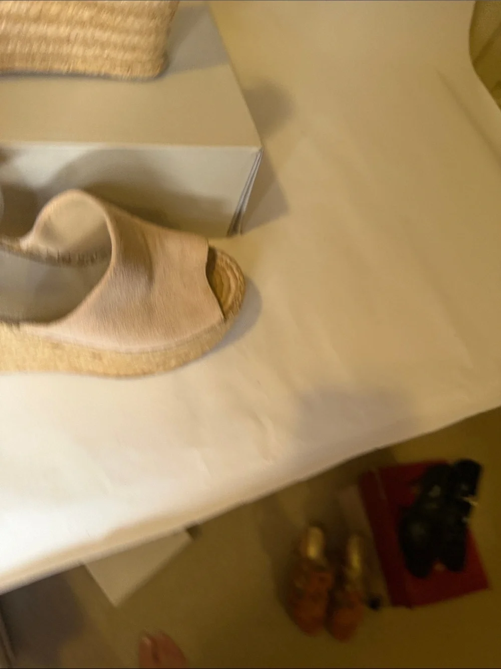 Marc Fisher Blush Suede Espadrille Wedge Sandals with Ankle Strap